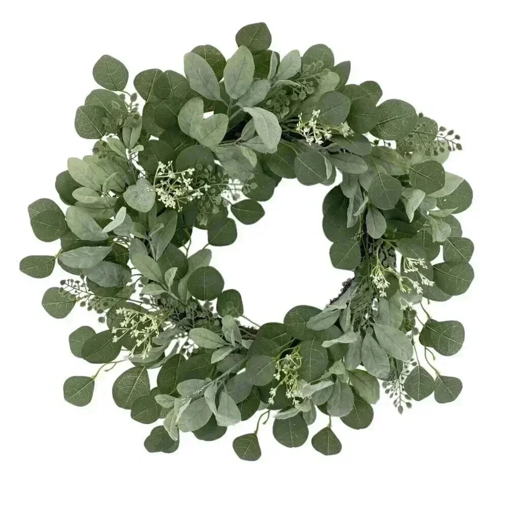 Green Eucalyptus & Lambs Ear Wreath